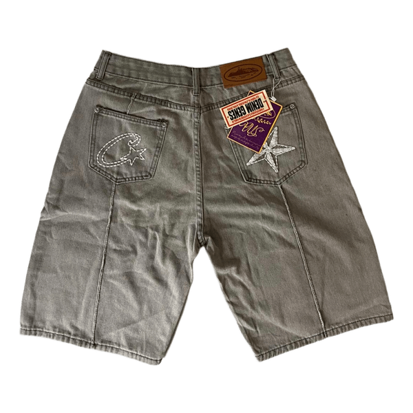 Grey Corteiz denim shorts