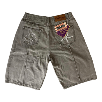 Grey Corteiz denim shorts
