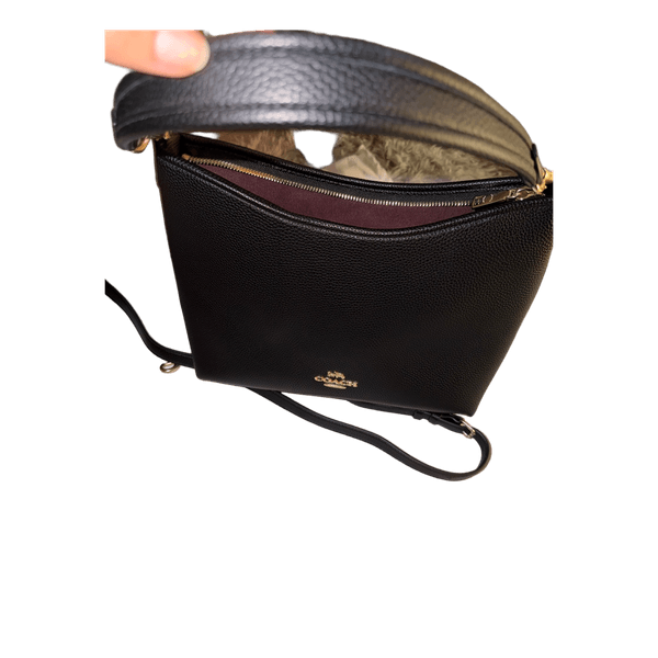 Black leather crossbody bag Coach