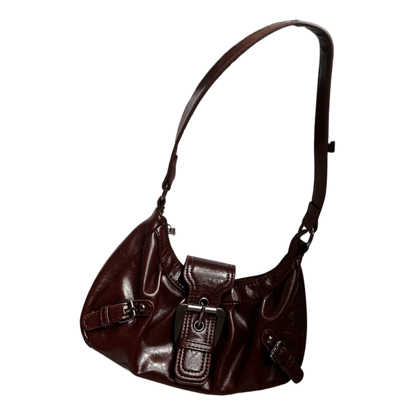 Brown leather shoulder bag