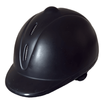 Black equestrian riding helmet