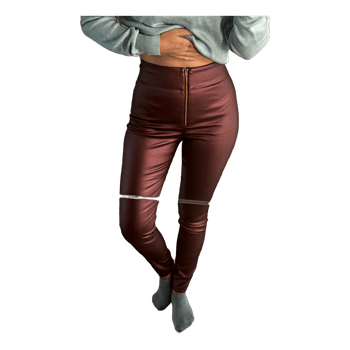 Burgundy high waist trousers