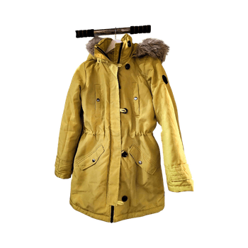 Keltainen Veromodan talvitakki