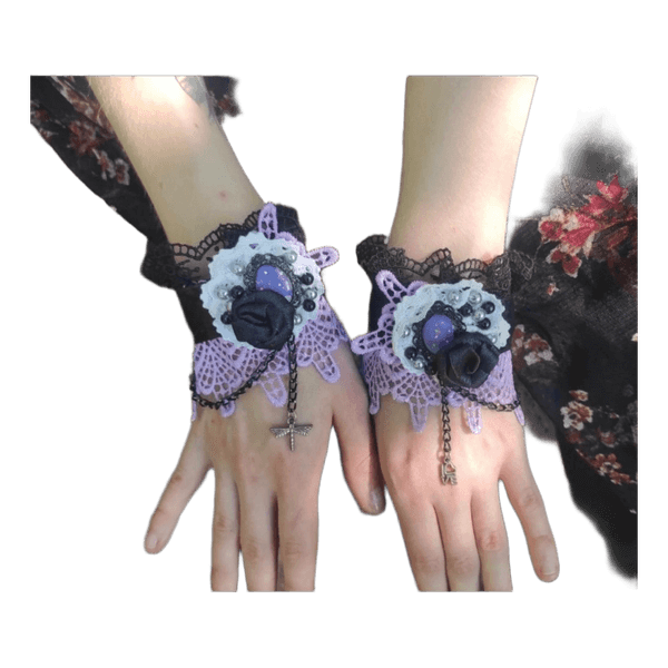 Gothic lace wrist cuffs