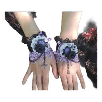 Gothic lace wrist cuffs