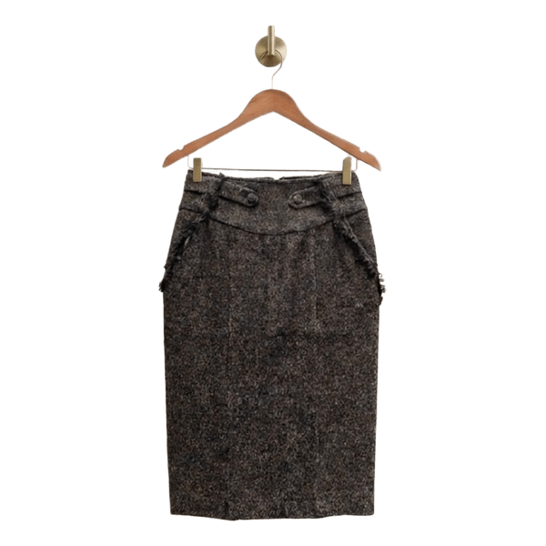 Mango Suit tweed midi skirt