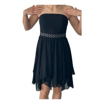 Black strapless skater dress