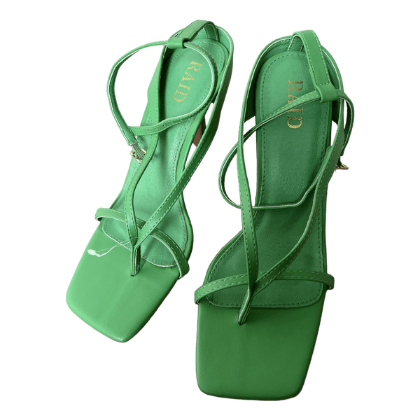 Green heeled sandals