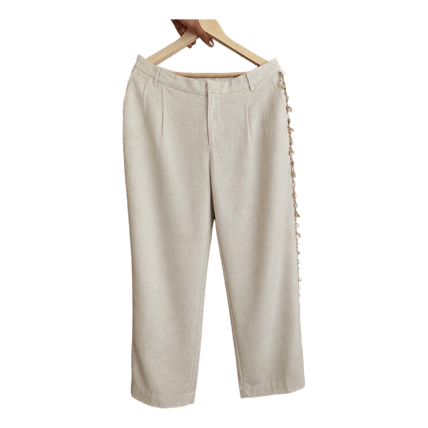 Beige linen trousers