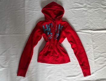 Red Hollister zip hoodie