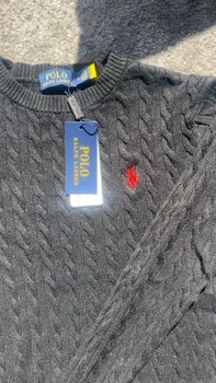 Pull torsadé gris RALPH LAUREN