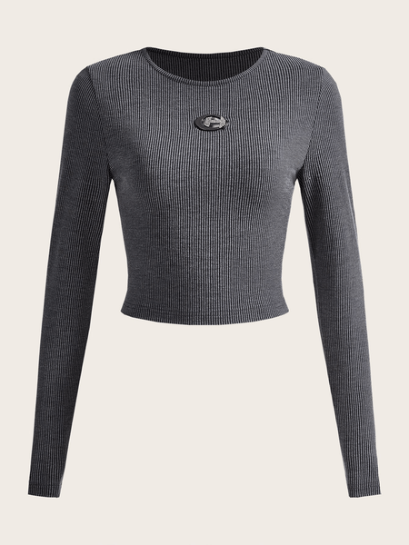 Ribbed knit crop tee