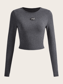 Ribbed knit crop tee