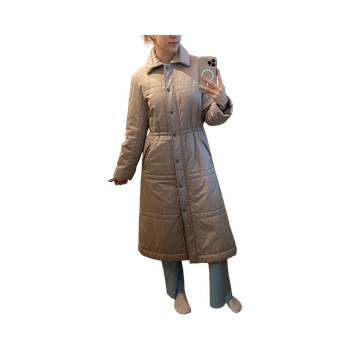 beige pitkä toppatakki M-L