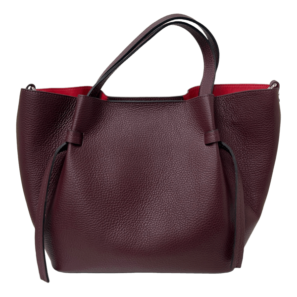 Burgundy leather tote bag