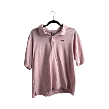 Pink Lacoste shirt.