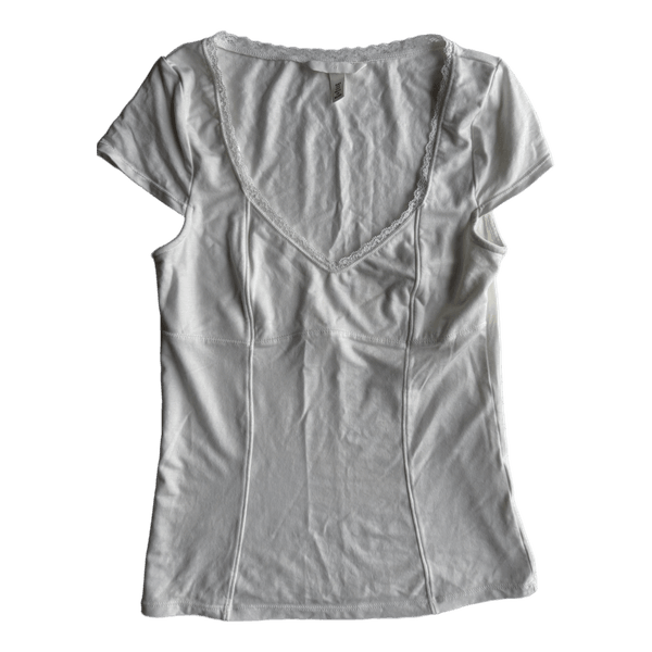 White lace trim t-shirt