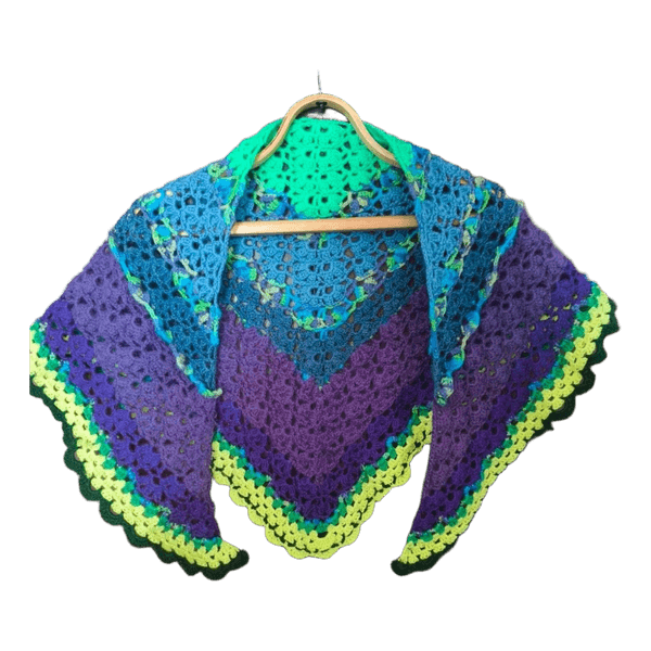 Colorful crochet scarf