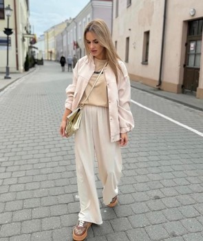 Cream bomber jacket