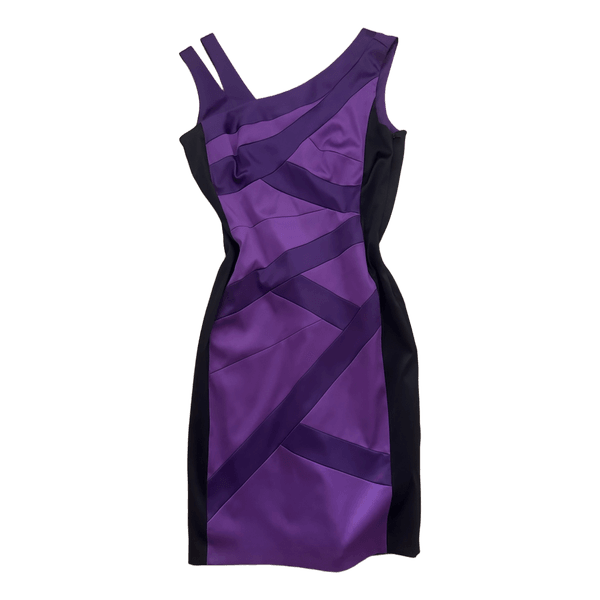 Purple geometric mini dress
