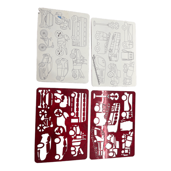 Vehicle drawing stencils
