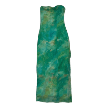 Green tie-dye midi dress