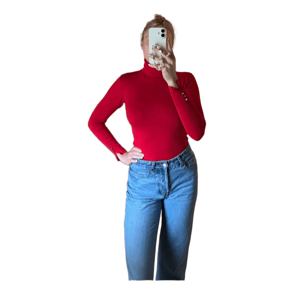Red turtleneck