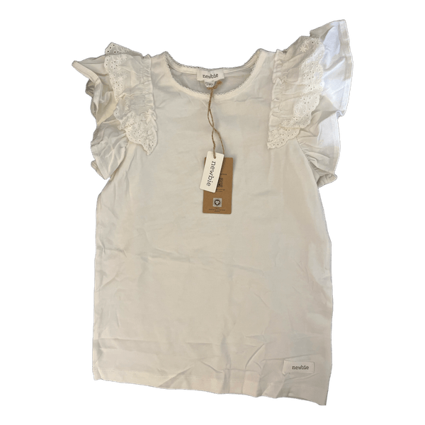 White  summer light ruffle top 110-116