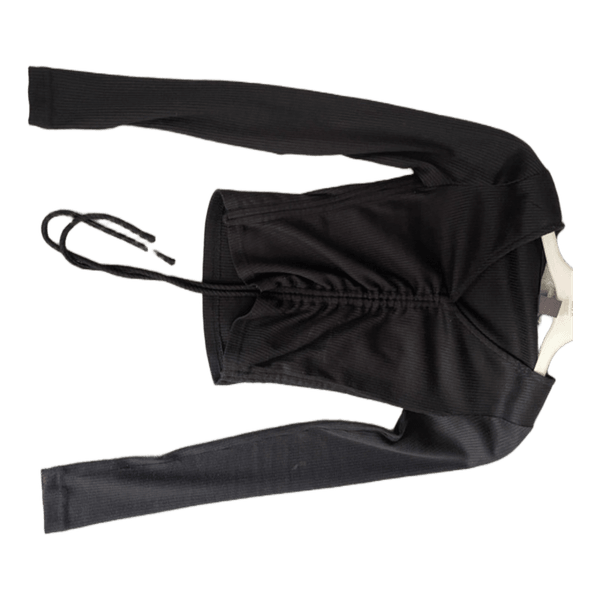 Black ribbed long-sleeve top