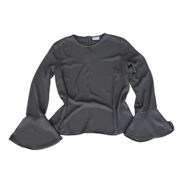 Brun bluse med flærmer