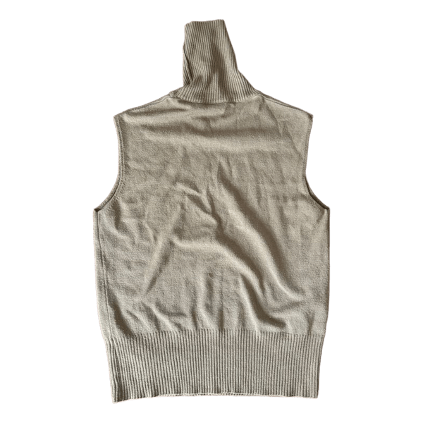 Beige sleeveless knit top