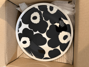 Marimekko Black floral plate 2 kpl