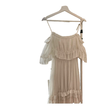 White ruffled midi dress