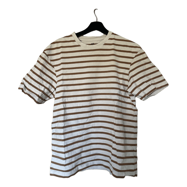 Beige stribet t-shirt