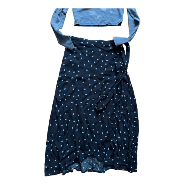 Polka dot wrap skirt