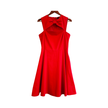 MOSCHINO red bow detail dress