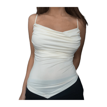 Cream draped neck top