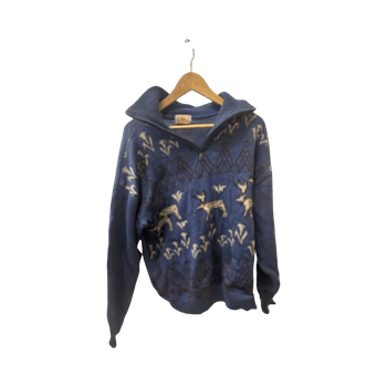 Blue patterned sweater