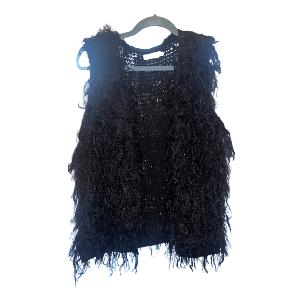 Sortstrikketvest
