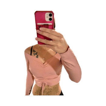 Vaaleanpunainen pitkähihainen 