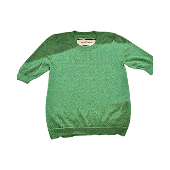 By Malene Birger green metallic knit top (size S)