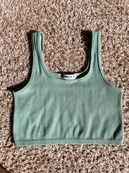 Mint ribbed tank top