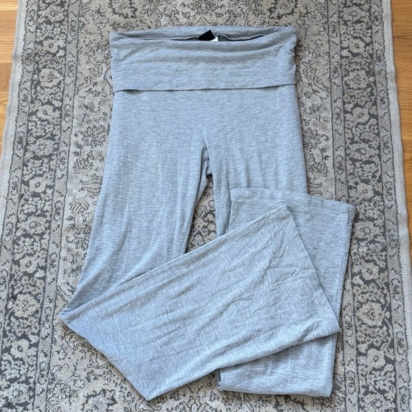 Grey foldover waist trousers