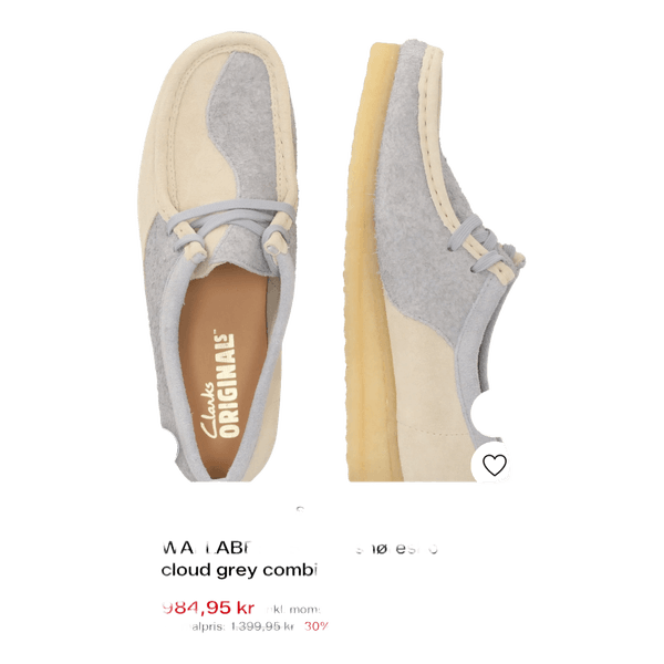 Clarks original - WALLABEE - cloud grey combi