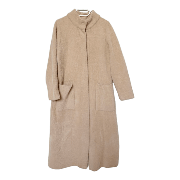Beige fuzzy long coat
