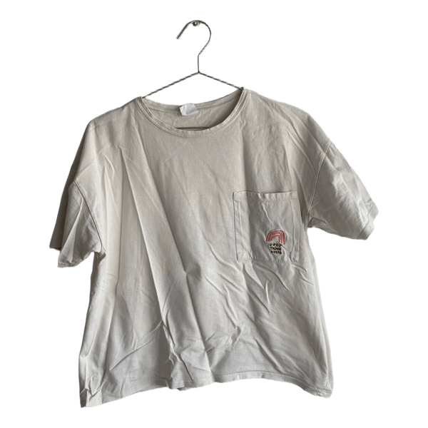 Beige ZARA t-shirt med broderi