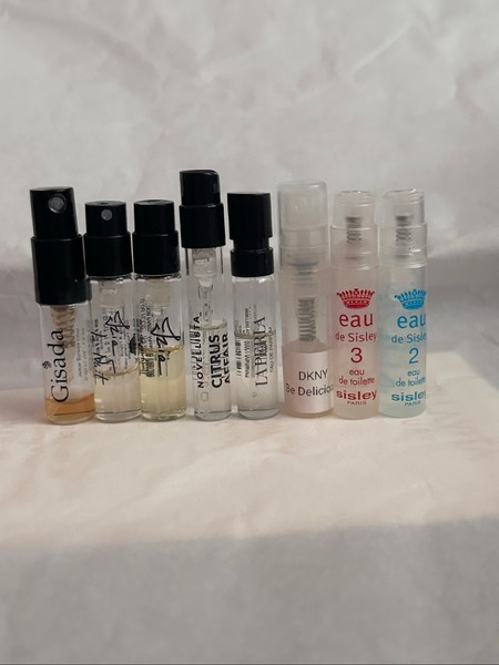 Assorted luxury perfume samples