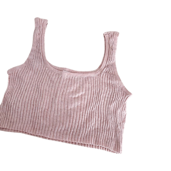 Vaaleanpunainen ribbineuletoppi