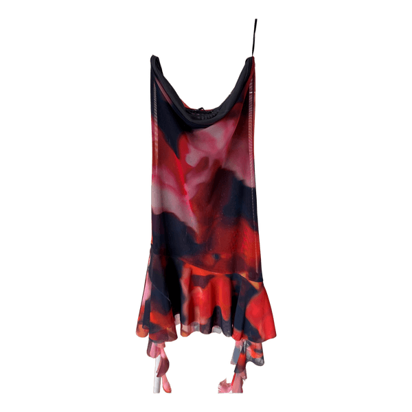 Floral print mesh dress