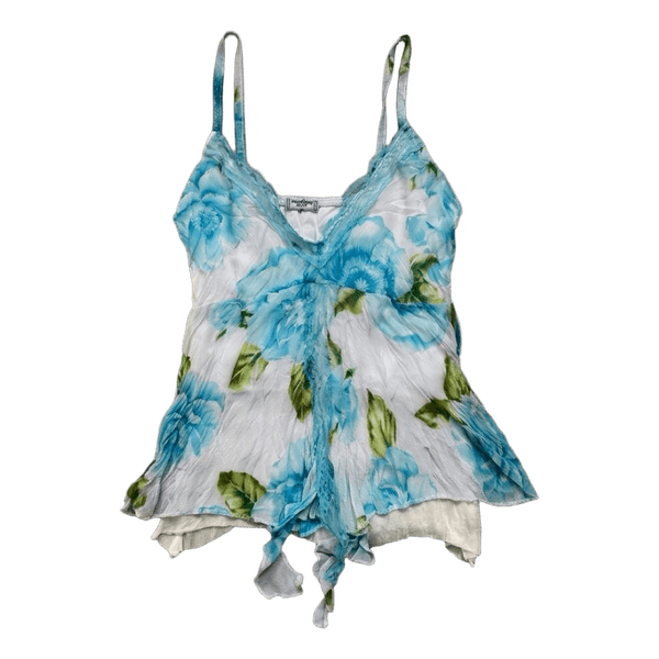 Blue floral tank top